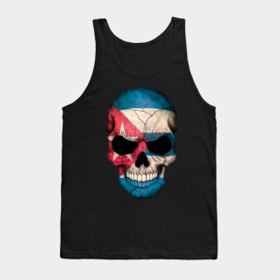 Cuban Flag Skull Floral Skeleton Tank Top